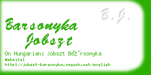 barsonyka jobszt business card
